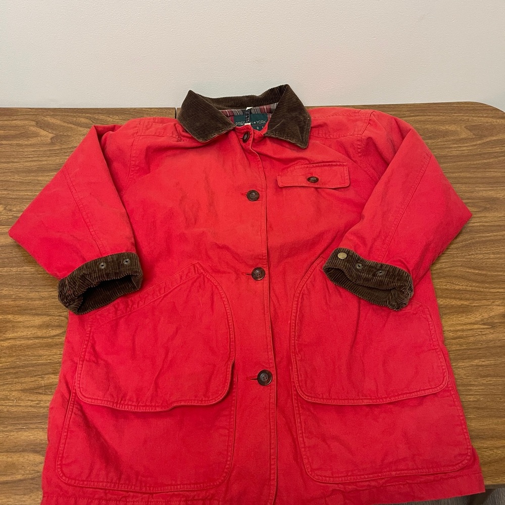 Preston & York Sports Vintage Chore Barn Coat Jacket Plaid, Lined, Size S